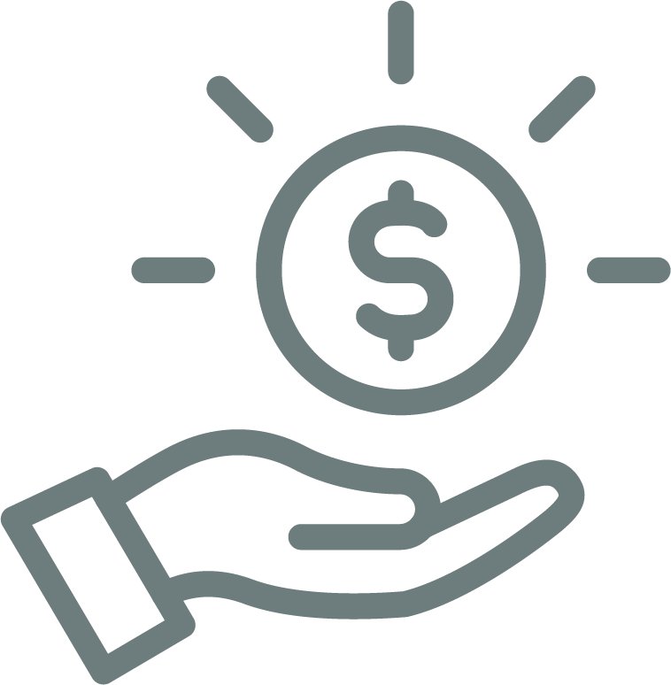 Vector image of hand receiving cash representing Start Saving